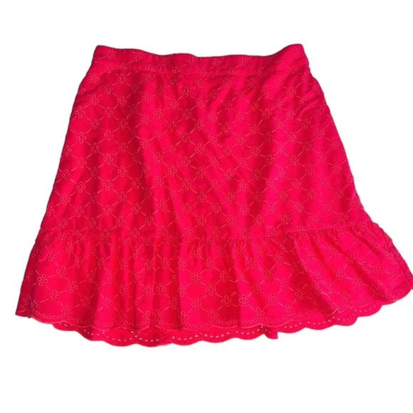 LOFT Petites Coral Eyelet Flutter Skirt 10P - Picture 1 of 5
